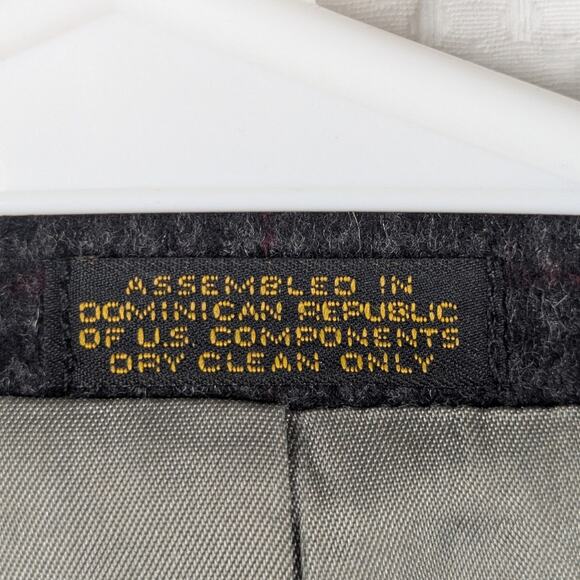 Robert Stock 52R Wool Blazer Sport Coat Men Gray Houndstooth Check Vintage - Picture 3 of 6